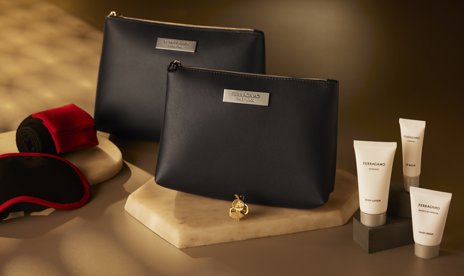 Business class seats also come with amenity kits by Italian luxury fashion house Ferragamo.