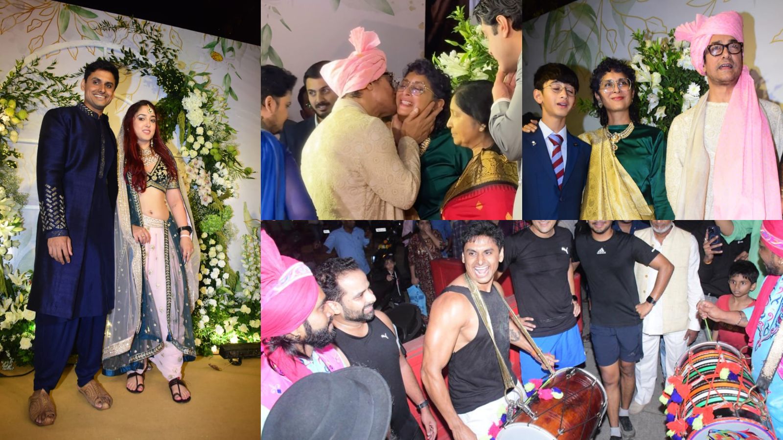 Aamir Khan Plants A Sweet Kiss On Ex Wife Kiran Raos Cheek At Ira Khan Nupur Shikhares Wedding