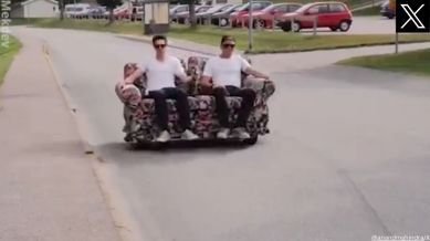 Anand Mahindra shares video of interesting innovation as creator makes drivable sofa