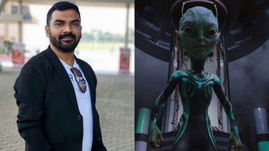 Bejoy and a still from Ayalaan