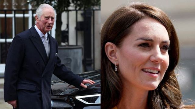 Britain's King Charles and Kate Middleton leaves hospital after prostate treatment