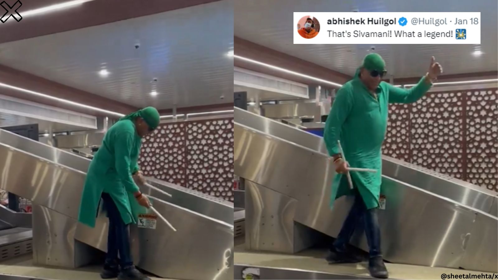 Humma Humma Trigger Watch: Sivamani enthrals flyers waiting for their bags with ‘Humma ...