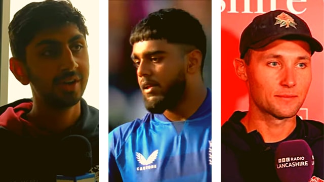 Between them, Shoaib Bashir (left), Rehan Ahmed and Tom Hartley (right) have played just one Test match for England. (PHOTOS: Screengrabs)
