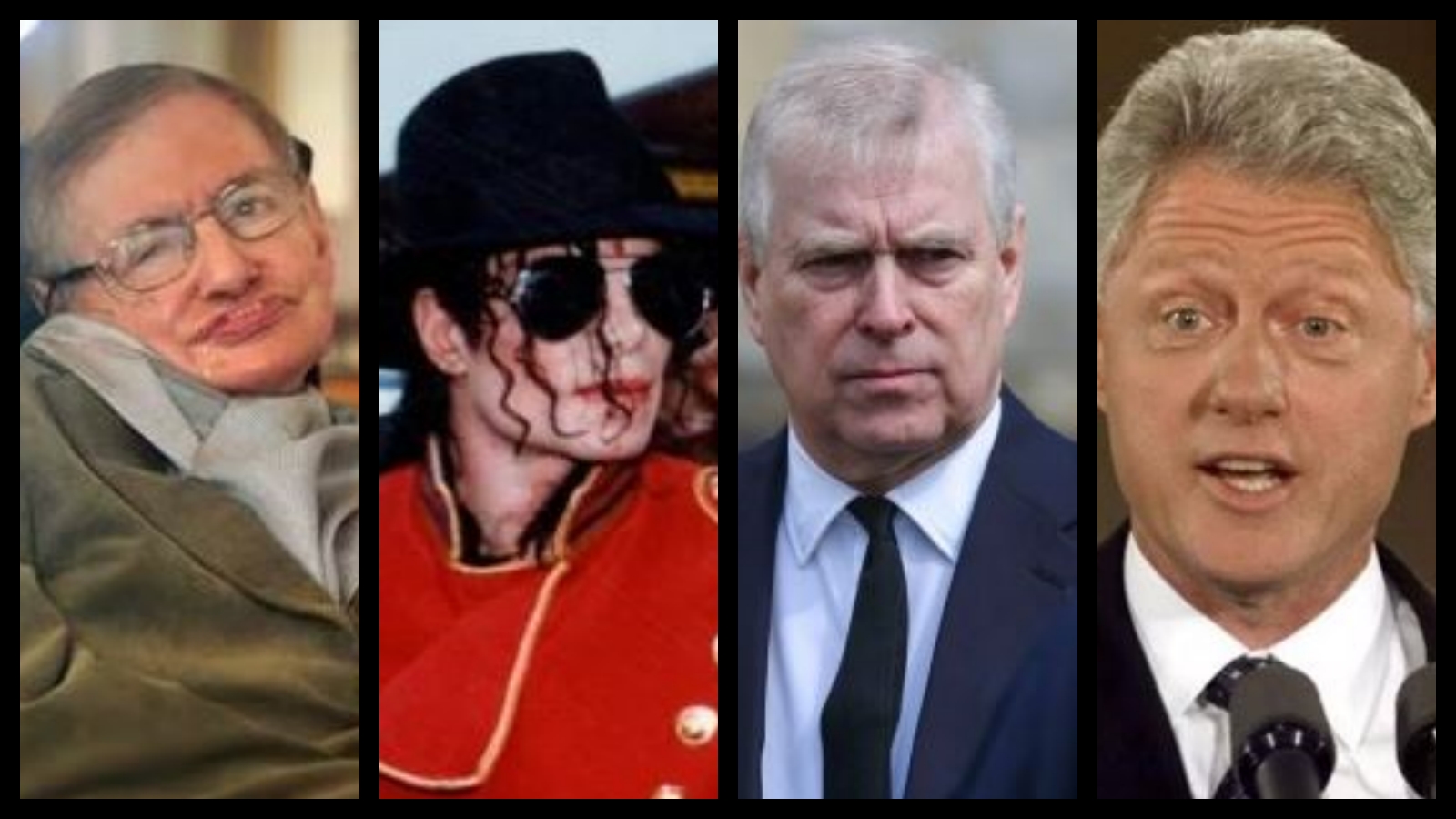 Prince Andrew, Stephen Hawking, Bill Clinton The key names on the