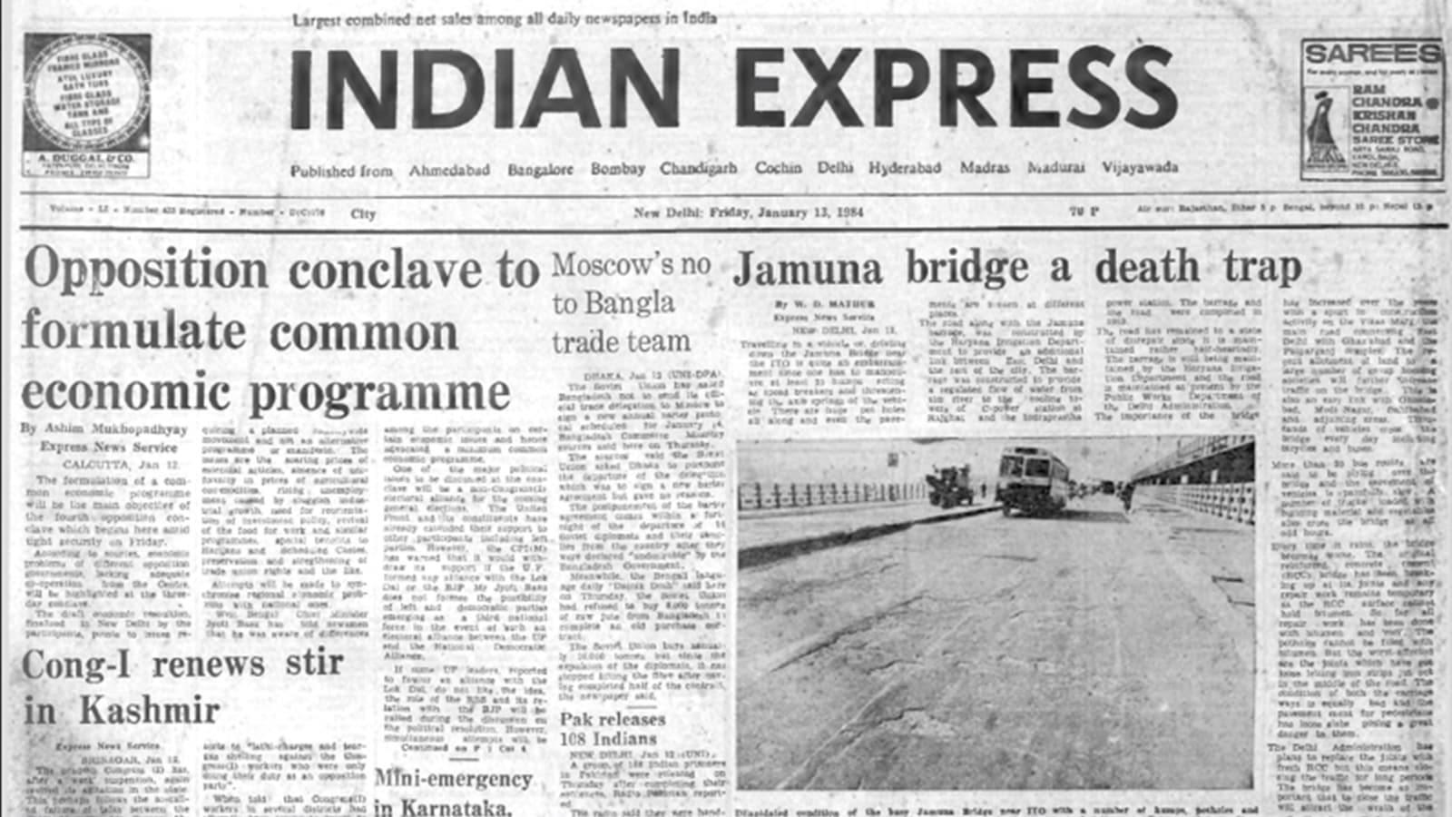 January 13, Forty Years Ago: Opposition Meet