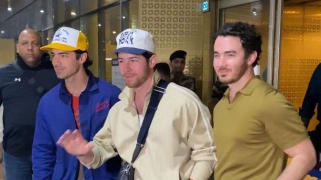 Jonas Brothers arrive in Mumbai for the Lollapalooza 2024 concert