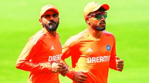 India's KS Bharat and Dhruv Jurel during a practice session ahead of the first test cricket match between India and England, at Rajiv Gandhi International Cricket Stadium in Hyderabad, Tuesday, Jan. 23, 2024. (PTI Photo)