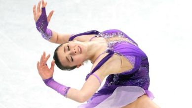 Kamila Valieva of the Russian Olympic Committee in action. (Reuters)