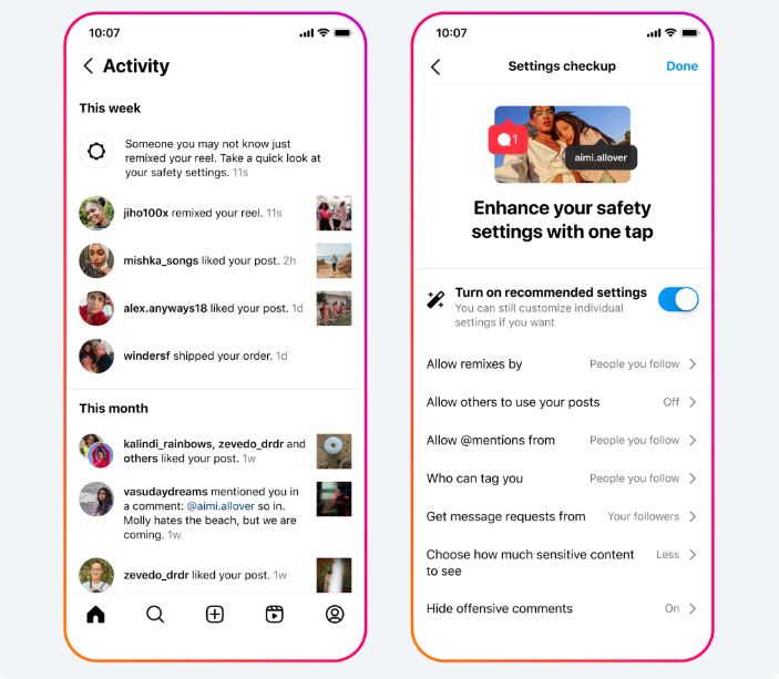 Meta Recommended settings