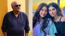 Boney Kapoor, Janhvi Kapoor, Khushi Kapoor