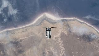 Northrop Grumman’s Cygnus cargo craft is pictured from the International Space Station as it approaches while orbiting 261 miles above the coast of the Garabogazköl Basin in Turkmenistan.