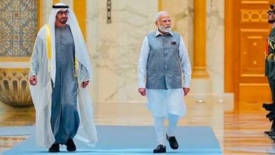 PM UAE president roadshow, Ahmedabad road show, Global Trade Show, VGGS Global Trade Show, Narendra Modi, UAE president Mohamed bin Zayed Al Nahyan,Vibrant Gujarat Summit innauguration, VGGS innauguration, VGGS latest updates, indian express news