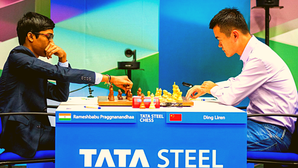 Praggnanandhaa defeated reigning World Champion Ding Liren in a fourth round clash at the Tata Steel Masters in Wijk aan Zee