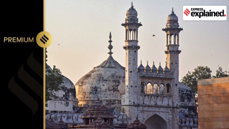 The Gyanvapi Mosque as seen from the Kashi Vishwanath Temple, in Varanasi, Saturday, Jan. 27, 2024.
