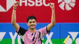 India's Priyanshu Rajawar defeated China's Lan Xi Lei 21-14, 21-13