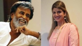 Rajinikanth in Kabali (L) and Rambha Insta post (R)