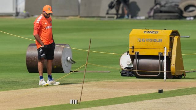 IND vs ENG: Rohit Sharma inspects Hyderabad pitch