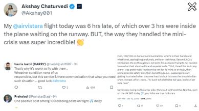 The flyer shared his entire experience with Vistara’s UK 963 flight.