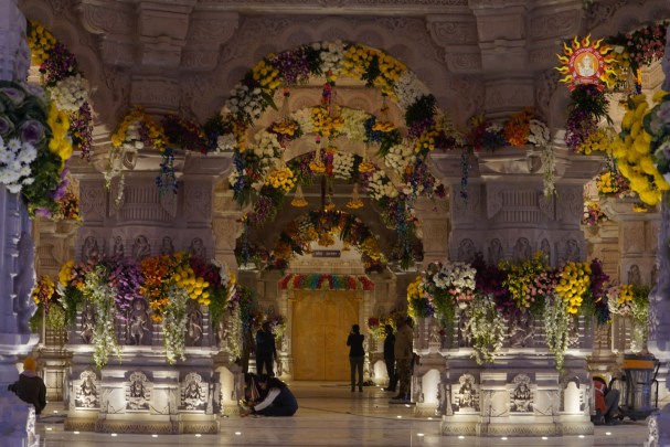 The Ram Temple is being decorated with flowers ahead of the consecration ceremony which will take place on January 22. 