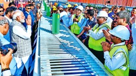 Narendra Modi, Atal Setu, Atal Setu inauguration, mumbai Atal Setu, Mumbai Trans Harbour Link, Mumbai news, Mumbai, Maharashtra news, Indian express news