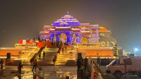 The basic meaning of pran pratishtha is to 'give life to the idol'. (Express photo by Vishal Srivastava)