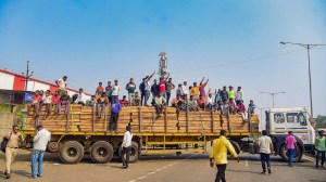 Truck drivers protest