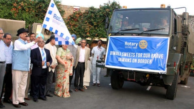 In the first consignment, the Rotary Club of Chandigarh sent  4500 carefully selected boxes of sweets to our Indian soldiers stationed in areas like Leh/Siachen during Diwali, where courageous Jawans endure challenging conditions. (rotarychandigarh.com)