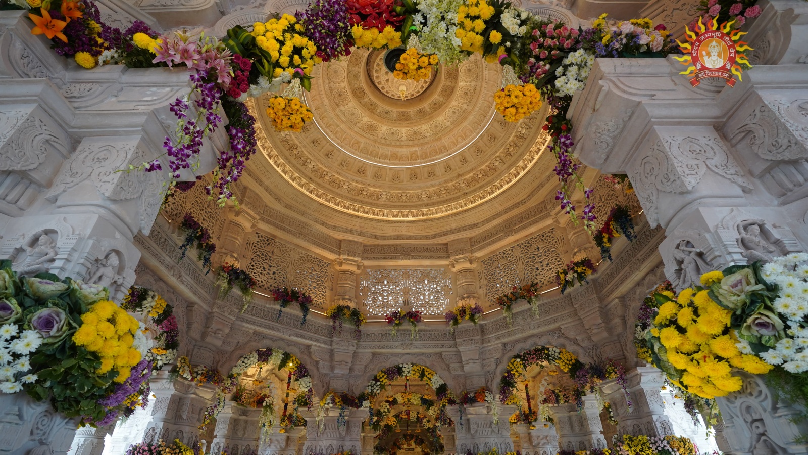 Inside view of the Ram Temple ahead of its consecration ceremony, in Ayodhya