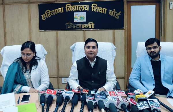 The BSEH Chairman while announcing the Class 10 and Class 12 exam date