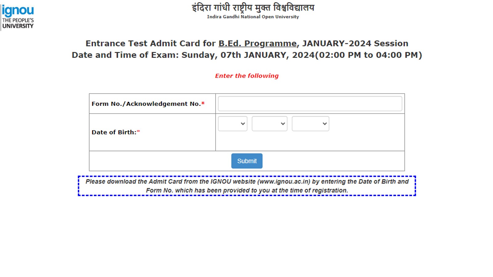 IGNOU-RC-Aligarh- Announcements - Latest - Admission Open For July 2023  Session