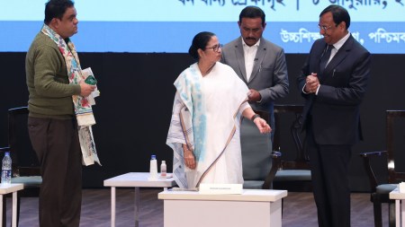Attack on ED officials, students’ felicitation programme in Kolkata, Chief Minister Mamata Banerjee, Education Minister Bratya Basu, Chief Secretary BP Gopalika, Bengal law and order situation, attack on ed officials, North 24 Parganas, shahjahan sheikh, bengal in NCRB data, indian express news