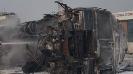 oil tanker catches fire in Punjab
