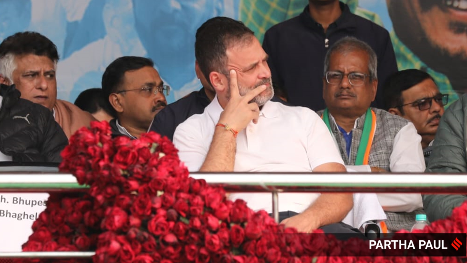 Rahul Gandhi at a rally in Bihar's Purnea, as part of his ongoing Bharat Jodo Nyay Yatra. (Express photo by Partha Paul)