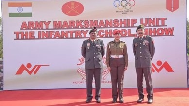 Preeti Rajak, Champion trap shooter Preeti Rajak, Indias first woman subedar, women's trap team event, 19th Asian Games 2022, China asian games, Subedar Rajak won a silver medal, Women Agniveers, Preeti Rajak Subedar Indian army, Subedar Indian Army shooter, Indian Express India news, India top news