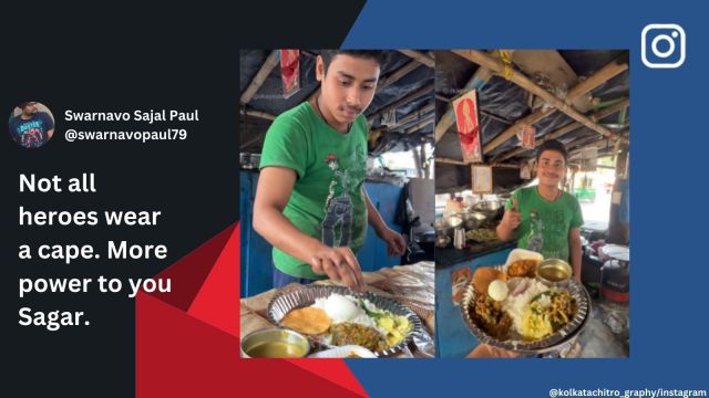 Sagar's food stall comprises of traditional Bengali meals.