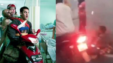Man drives bike inside hospital