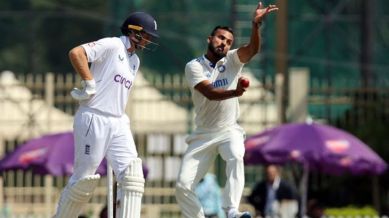 India's Akash Deep in action