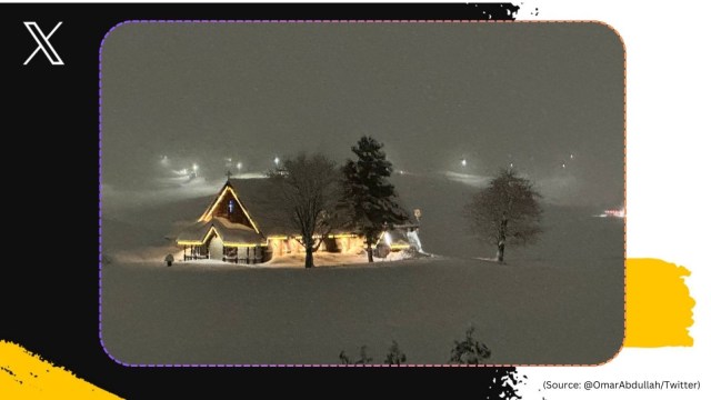 A stunning view of Gulmarg covered in snow