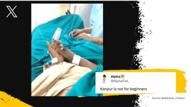 Patient rubs gutka in operation theatre