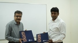 A virtual trading floor is set up at Krea University campus