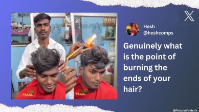 The fiery hair cut by the barber has over 14 million views on X.