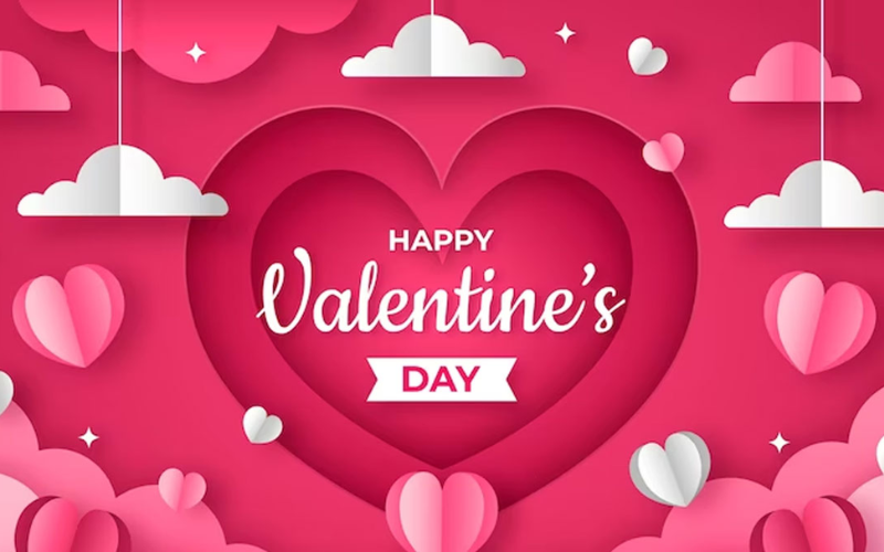 Premium Vector  A colorful happy valentine's day message with hearts and  the words happy valentine's day.