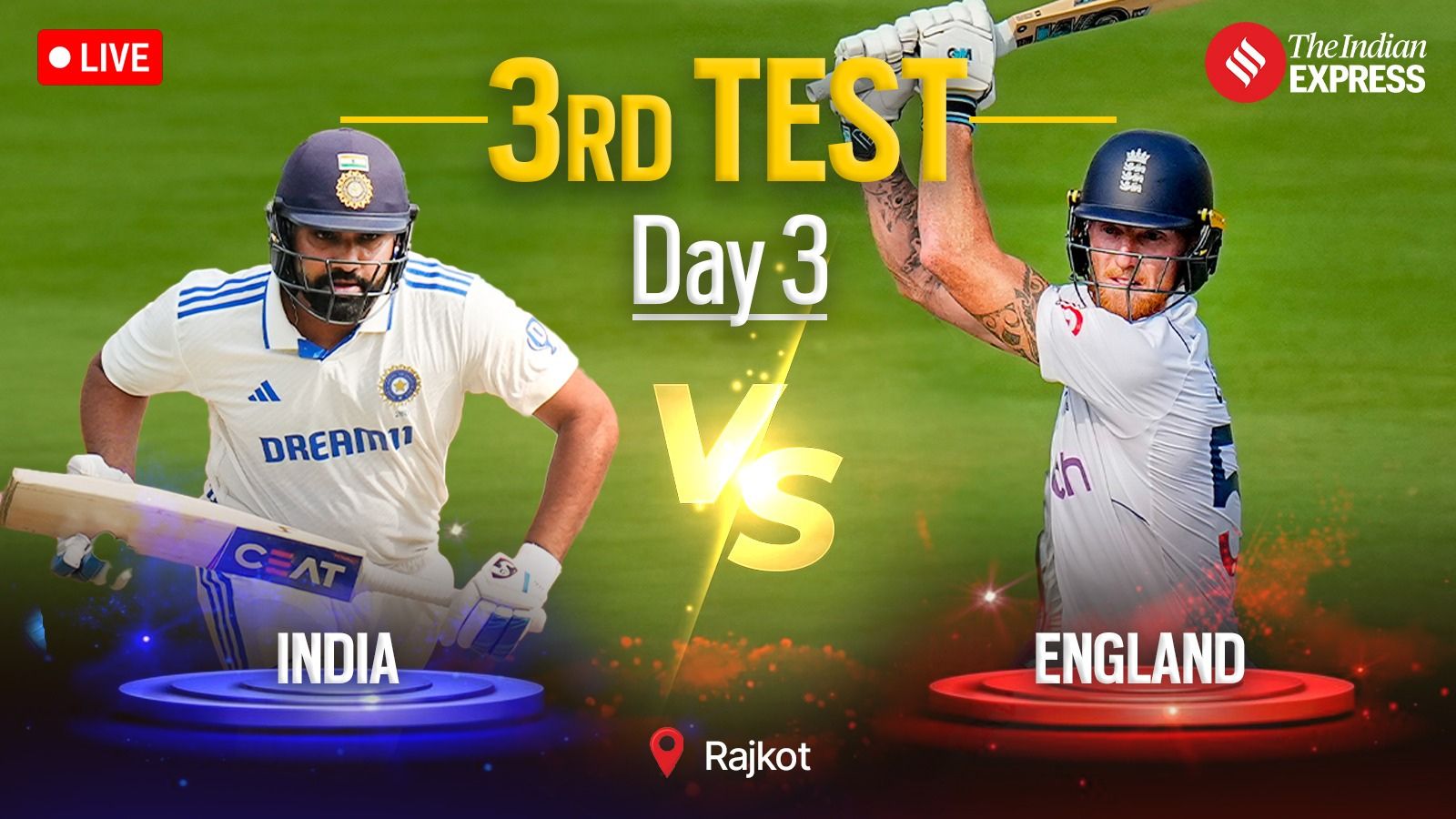 India vs England Live Score: IND vs ENG 3rd Test Day 3 Live Cricket Score from Saurashtra Cricket Association Stadium, Rajkot