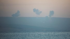 Smoke rises in Lebanon, as seen from Tyre