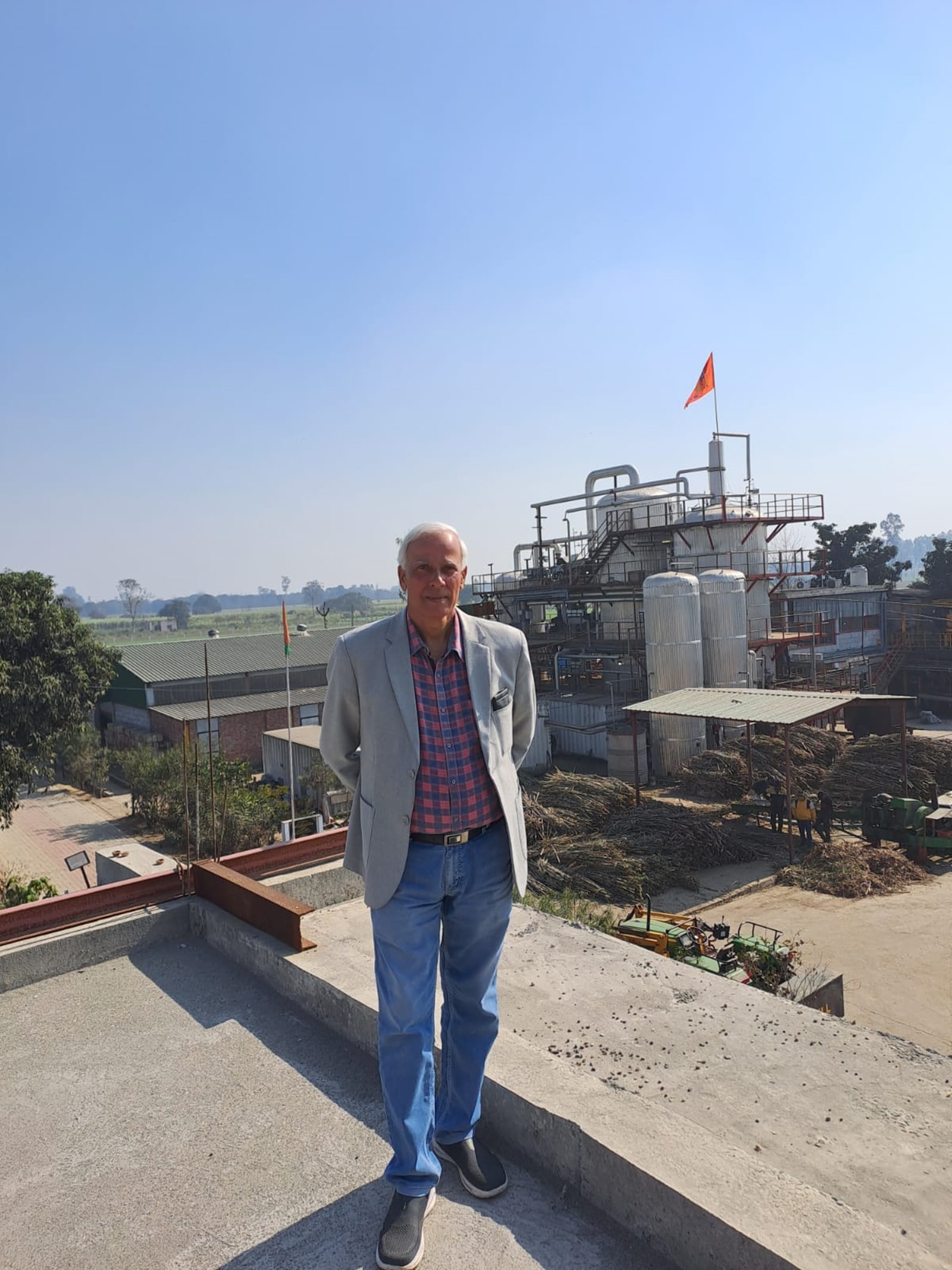 K.P. Singh at his modern automated gur manufacturing plant in UP's Shamli district.