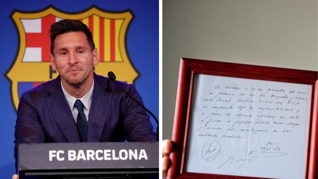 Lionel Messi FC Barcelona napkin to be put to auction