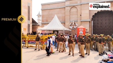 Tight security arrangements at the Gyanvapi mosque for Friday prayers by the Muslim community, in Varanasi, Friday, Feb. 16, 2024.