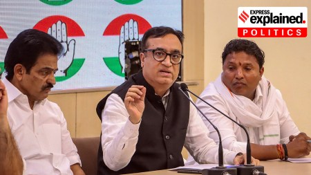 Congress income tax row: Congress leaders Ajay Maken, KC Venugopal and other during a press conference, at AICC Headquarters in New Delhi, Thursday, Feb. 22, 2024. (PTI Photo)