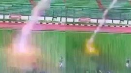 A footballer was struck by lighting while playing in Indonesia