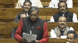 shashi tharoor in rajya sabha, budget session